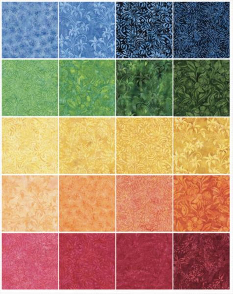 Island Batik Colorburst 10" Squares Precut Fabric Pack – 42 Pieces by Jerry Khiev