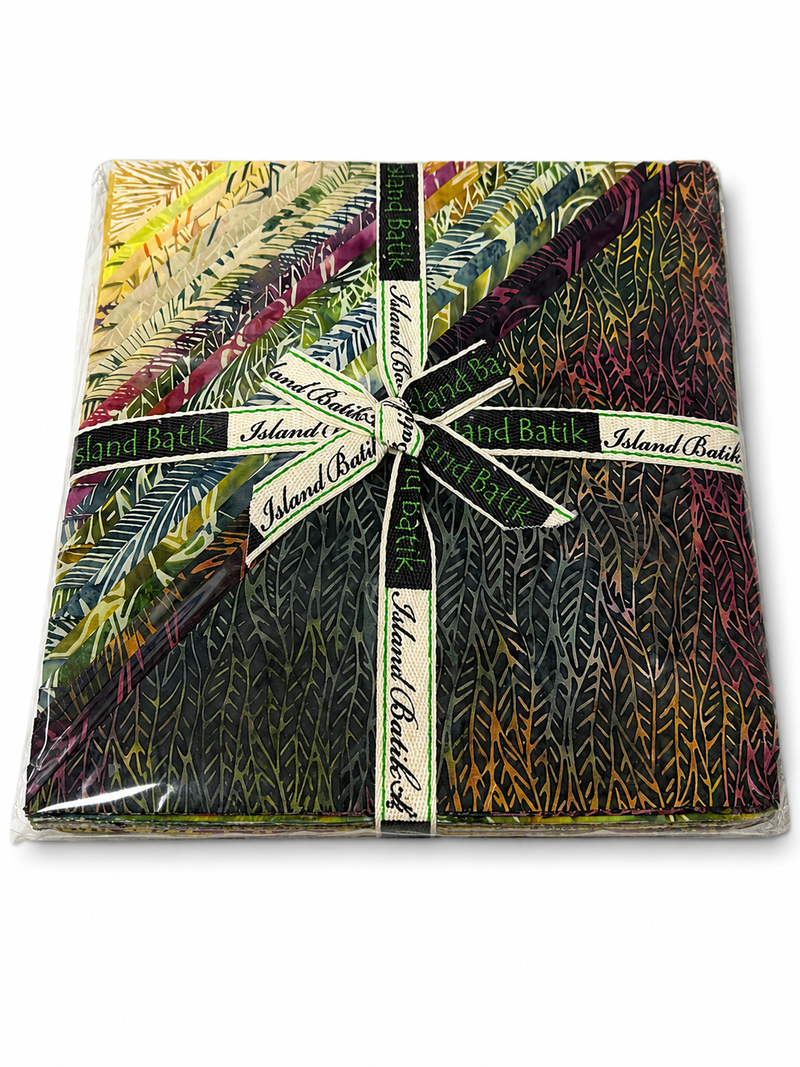 Island Batik Earthly Stories 10" Fabric Stack – 42 Piece Precut Batik Bundle by Jean Wells
