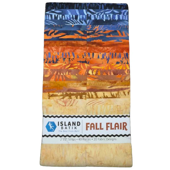 Island Batik Fall Flair 2.5" Strip Pack – 40 Precut Batik Strips
