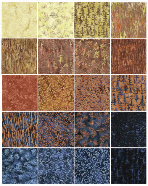 Island Batik Fall Flair 2.5" Strip Pack – 40 Precut Batik Strips