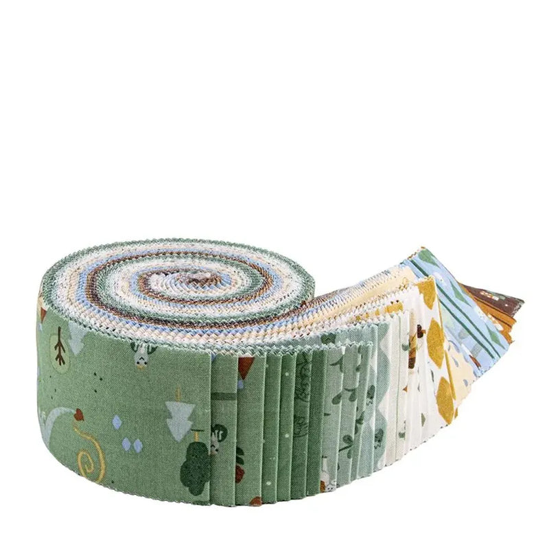 Riley Blake Faraway Kingdom 2.5" Strip Roll (Rolie Polie) – 40 Piece Precut Fabric Bundle by Natalia Juan Abello