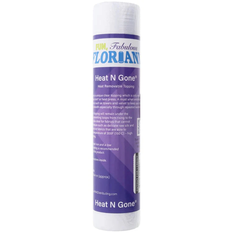Floriani Heat N Gone Topping Embroidery Stabilizer – 10" x 10 yd
