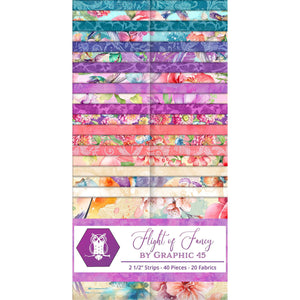 Lumin Fabrics Flight of Fancy Strip Pack – 40 Precut 2.5" x 44" Quilting Fabric Strips
