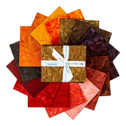Riley Blake Expressions Batiks Hand-Dyes Warm Glow Fat Quarter Bundle – 16 Pieces alternate Riley Blake Designs assortment view, manufacturer SKU FQ-21007-16