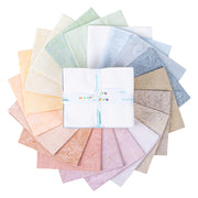 Expressions Batiks Hand-Dyes Cotton Candy Fat quarter bundle by Riley Blake Designs showing 19 coordinated fat-quarter cuts for quilting and sewing