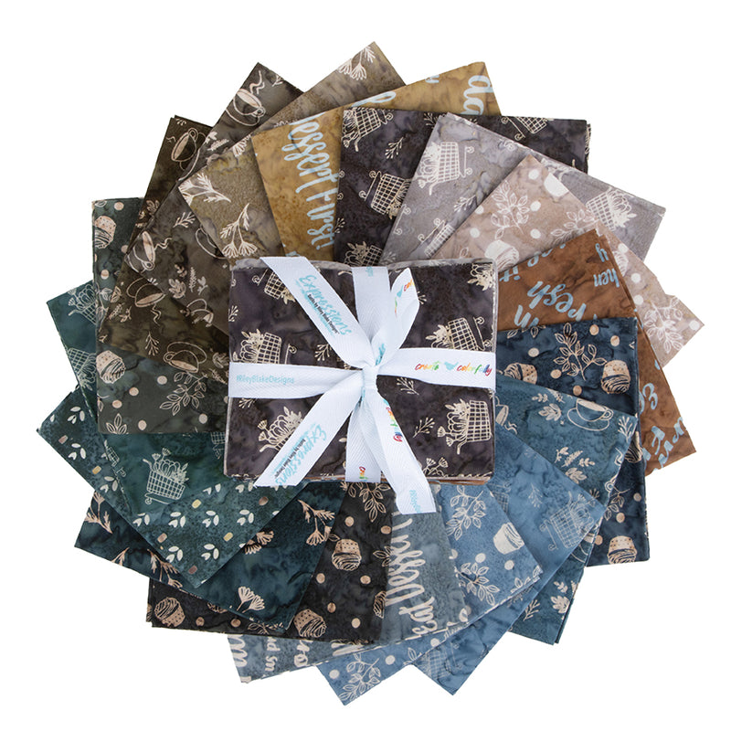 Expressions Batiks Farm to Table Fat quarter bundle by Riley Blake Designs showing 18 coordinated fat-quarter cuts for quilting and sewing