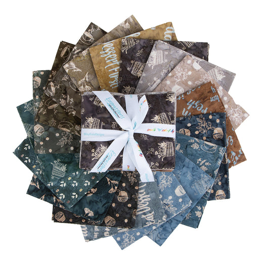 Expressions Batiks Farm to Table Fat quarter bundle by Riley Blake Designs showing 18 coordinated fat-quarter cuts for quilting and sewing