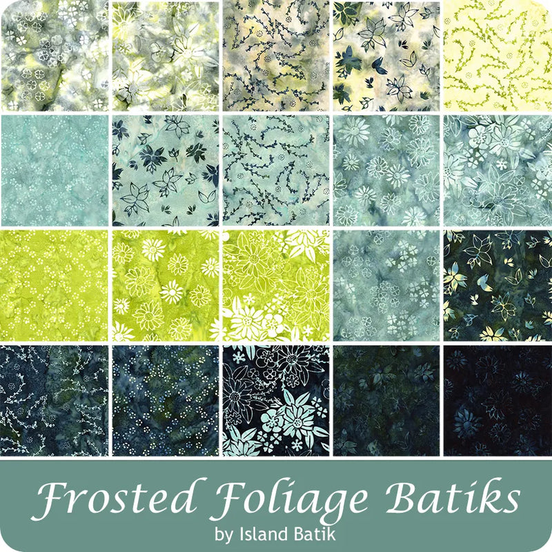 Island Batik Frosted Foliage Batiks 10" Fabric Stack – 42 Piece Precut Batik Bundle