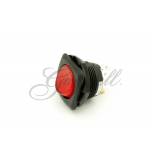 Gammill Illuminated Rocker Switch – Red (Round) – 3 Prong