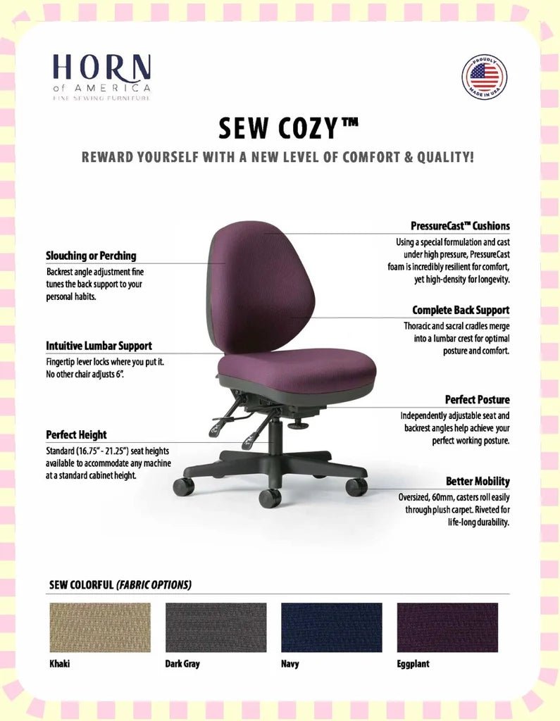 Horn SEW COZY Standard Sewing Chair
