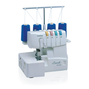 brother-lock-1034d-serger-angled-right-view-with-four-blue-thread-spools-on-black-background