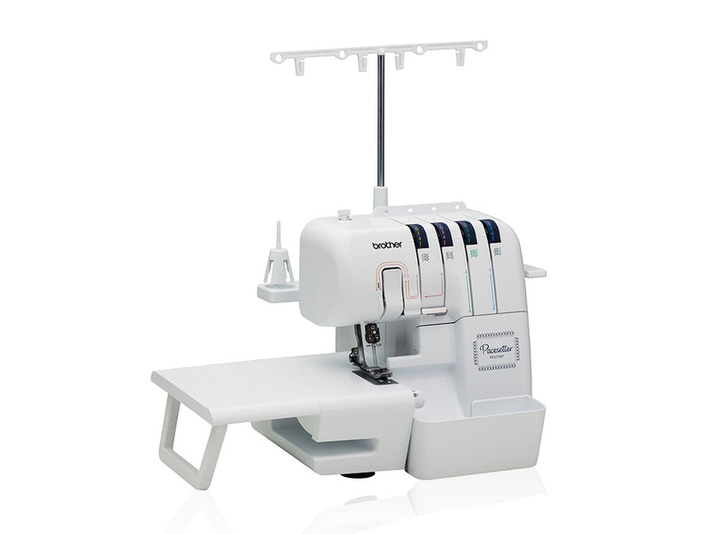 brother-pacesetter-ps3734t-serger-with-attached-wide-extension-table-front-angle-view-isolated-white-background