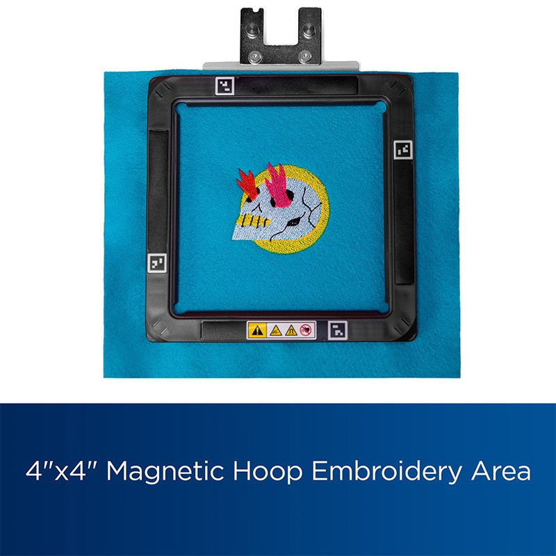 close-up-four-by-four-inch-magnetic-hoop-with-skull-embroidery-on-blue-fabric-for-brother-skitch-pp1