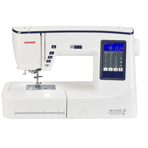 Janome Skyline S3 Anniversary Edition computerized sewing machine front view 