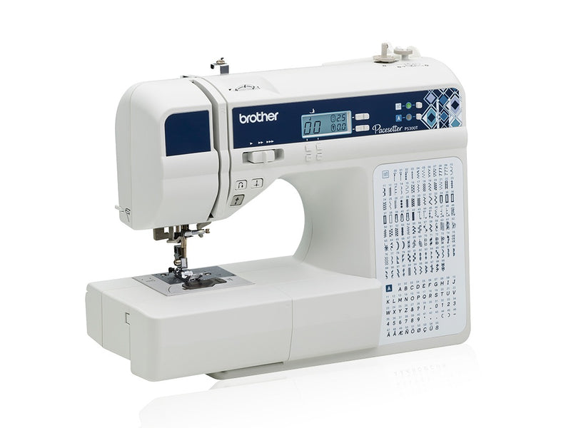 brother-pacesetter-innov-is-ps300t-sewing-and-quilting-machine-front-angle-view-isolated-white-background