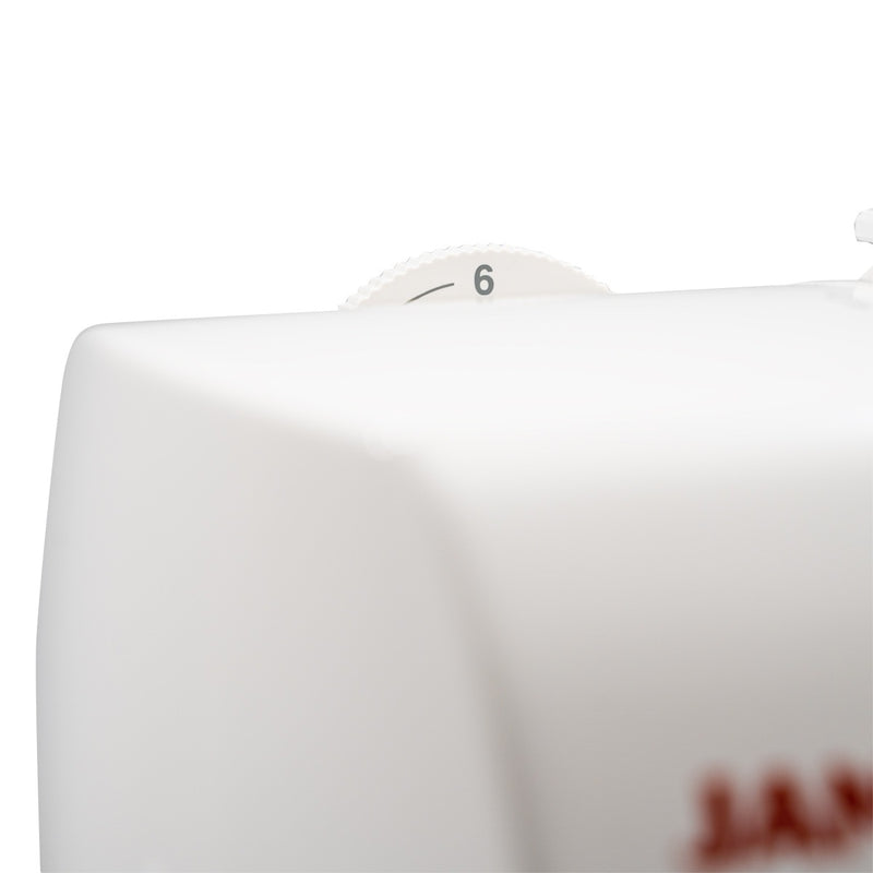 Janome 5300QDC-G computerized sewing and quilting machine in grapevine purple front view.