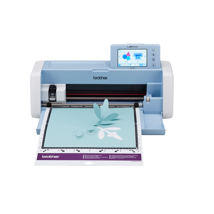 brother-scanncut-dx-innov-is-edition-sdx325-electronic-cutting-machine-front-view-with-inserted-standard-tack-mat