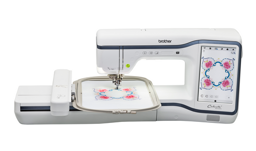 brother-celeste-innov-is-cx1e-embroidery-machine-with-attached-hoop-front-view-isolated-white-background