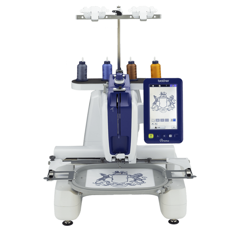 brother-persona-prs100-single-needle-embroidery-machine-straight-front-view-isolated-black-background