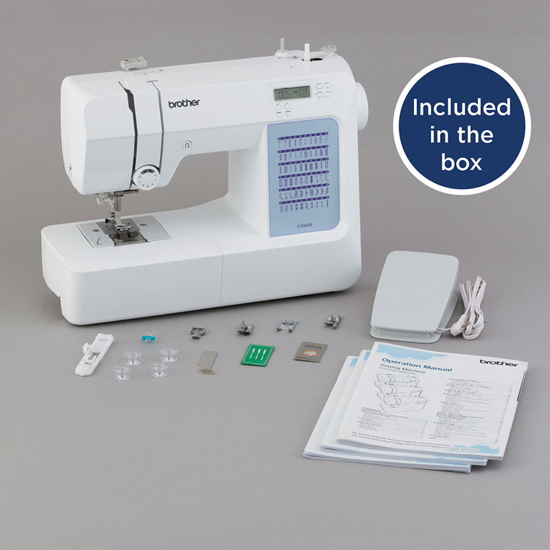 brother-cs5055-computerized-sewing-machine-included-accessories-and-operation-manual-flat-lay-view