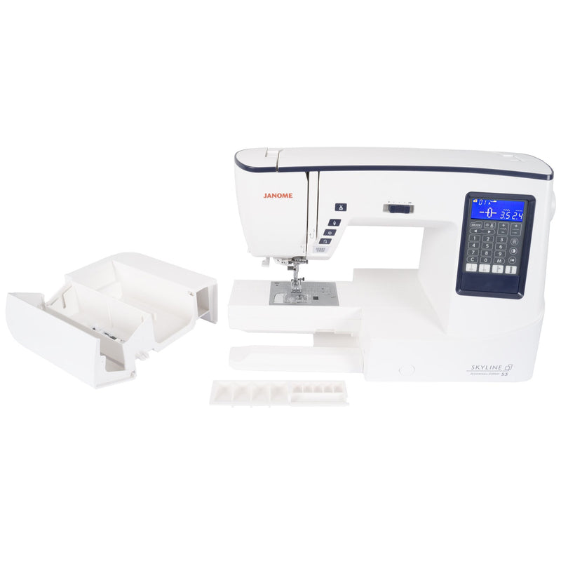 Janome Skyline S3 Anniversary Edition computerized sewing machine front view 