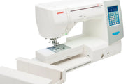anome Horizon Memory Craft 8200QCP Special Edition computerized sewing and quilting machine showing its wide 11-inch throat space and backlit LCD screen.