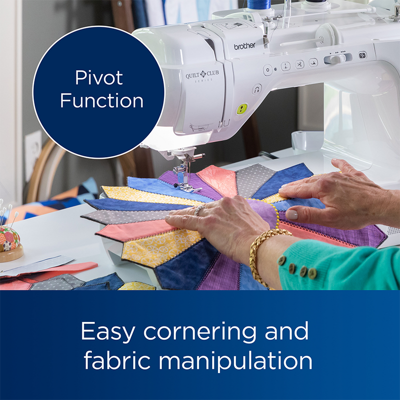 close-up-hands-manipulating-colorful-dresden-plate-quilt-block-under-foot-to-showcase-pivot-function-on-brother-innov-is-bq3100