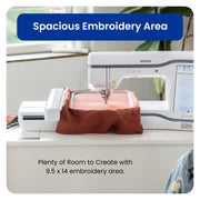 brother-celeste-innov-is-cx1e-embroidery-machine-stitching-on-terracotta-fabric-showcasing-spacious-9-5-by-14-inch-embroidery-area