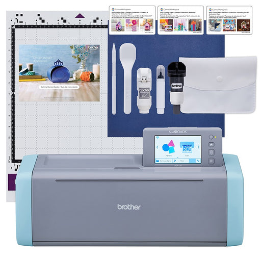 brother-scancut-dx-sdx125-electronic-cutting-machine-with-included-accessories-and-pattern-collection-activation-cards-flat-lay-view