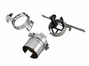 The Brother PRPCF1 wide cap frame and driver set kit components laid out including the mounting jig for multi needle hat customization