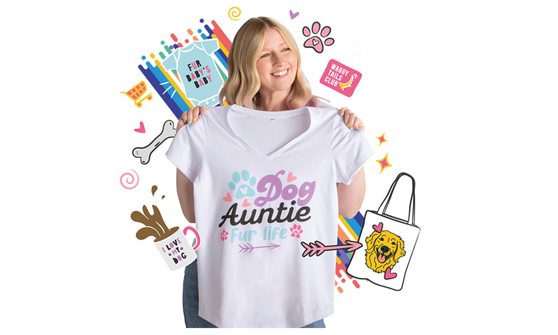woman-using-digital-tablet-next-to-brother-sp-1-sublimation-printer-and-finished-craft-goods