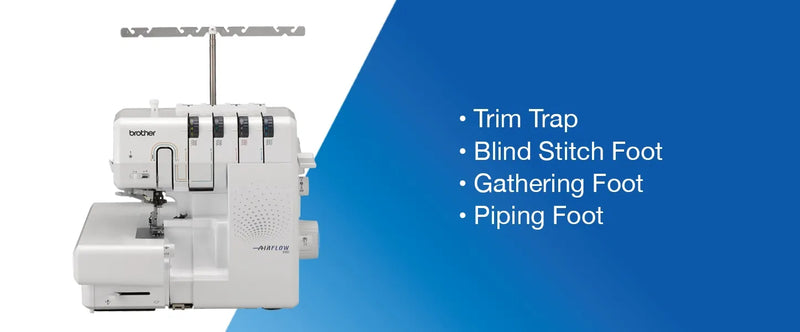 brother-airflow-3000-air-serger-with-included-trim-trap-and-specialized-presser-feet-list-blue-infographic