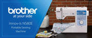 brother-innov-is-ns80e-portable-sewing-machine-on-dark-table-with-floral-fabric-blue-promo-banner-view