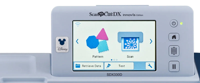 close-up-five-inch-lcd-touchcontent-display-screen-showing-pattern-and-scan-menus-on-brother-scanncut-dx-innov-is-edition-sdx330d-disney
