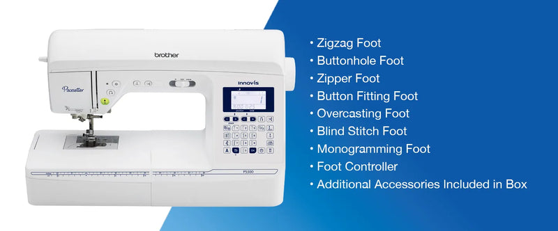 brother-pacesetter-innov-is-ps500-sewing-machine-with-included-accessory-presser-feet-list-blue-infographic