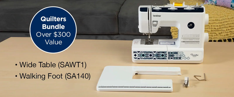 brother-pacesetter-ps200t-sewing-machine-with-detached-wide-table-and-walking-foot-quilters-bundle-infographic