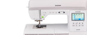 A straight-on profile view of the Brother Innov-is NQ3550W highlighting the needle area and bright workspace illumination