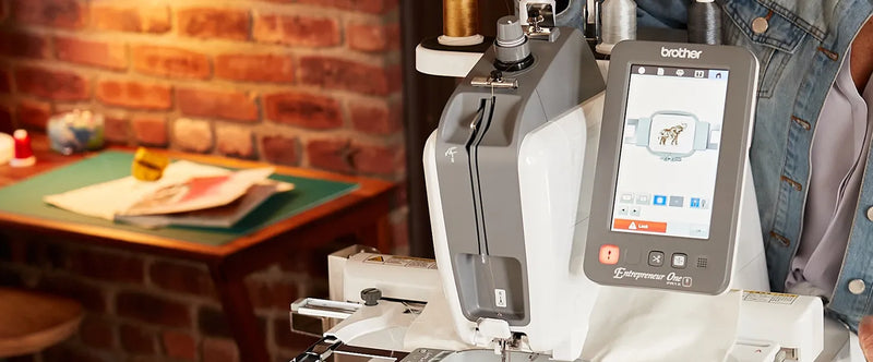 brother-entrepreneur-one-pr1x-single-needle-embroidery-machine-touchscreen-showing-elephant-design