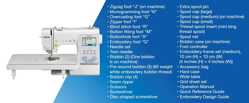 brother-innov-is-ns1850d-combo-sewing-embroidery-machine-front-view-with-attached-wide-table-and-accessories-list