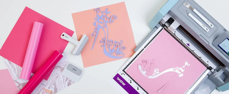 brother-scancut-dx-sdx125-electronic-cutting-machine-cutting-pink-vinyl-high-heel-shoe-design-workspace-view