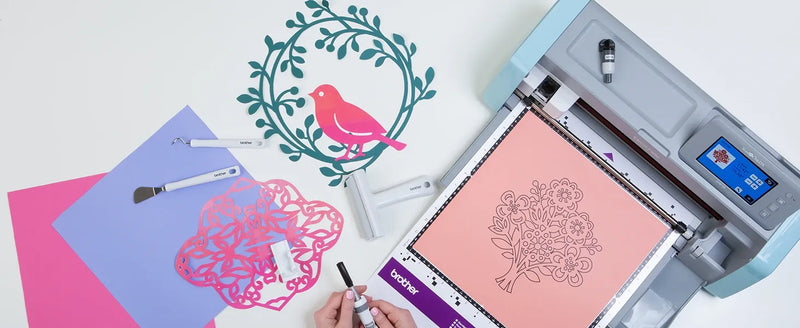 brother-scancut-dx-sdx125-electronic-cutting-machine-drawing-floral-bouquet-design-with-pen-tool-workspace-view