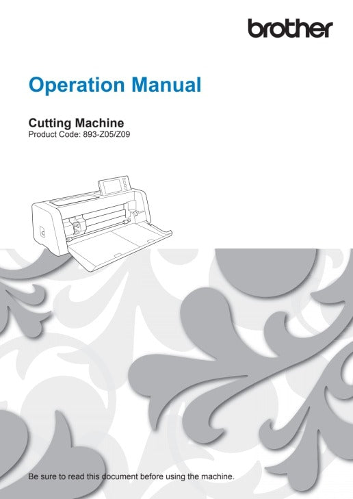 brother-cutting-machine-product-code-893-z05-z09-operation-manual-front-cover