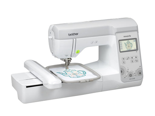 brother-innov-is-ns1250e-embroidery-machine-with-stitched-teapot-pattern-in-hoop-front-angle-view-isolated-white-background