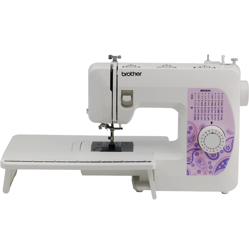brother-bm3850-sewing-machine-with-wide-table-extension-attached-front-view-black-background
