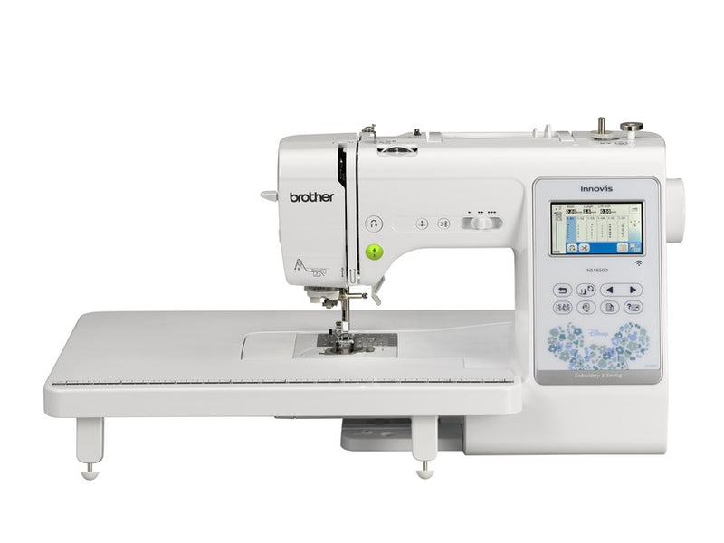The Brother Innov-ís NS1850D sewing machine shown with its detachable embroidery unit arm attached to the base