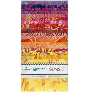 Lumin Fabrics Sunset Island Batiks 2.5" Strip Pack – 40 Precut Batik Fabric Strips
