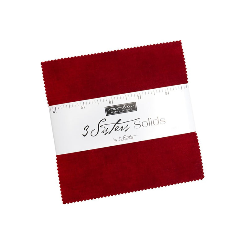3 Sisters Solid Texture Charm Pack 5" Squares | Moda Fabrics | 42 Precut Cotton Fabric Squares