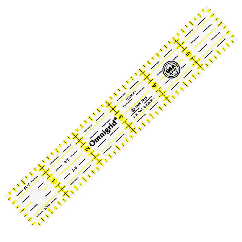 Omnigrid 1" x 6" Quilting Ruler | Acrylic Sewing, Quilting & Foundation Piecing Ruler