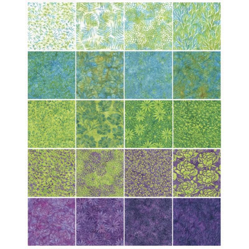 Island Batik Petal Poetry 10" Fabric Stack – 42 Piece Precut Bundle by Jerry Khiev
