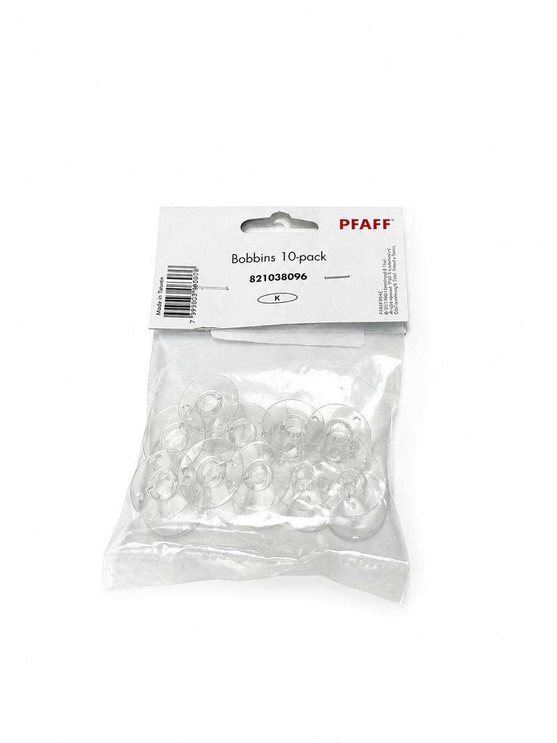 Pfaff K Class Bobbins (Clear) – 10 Pack | Fits 7mm Machines | 820361096